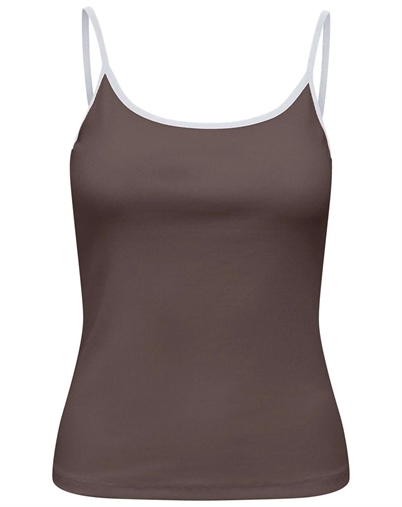 Only - ONLFenja U-Neck Strap Top - Chocolate Marti